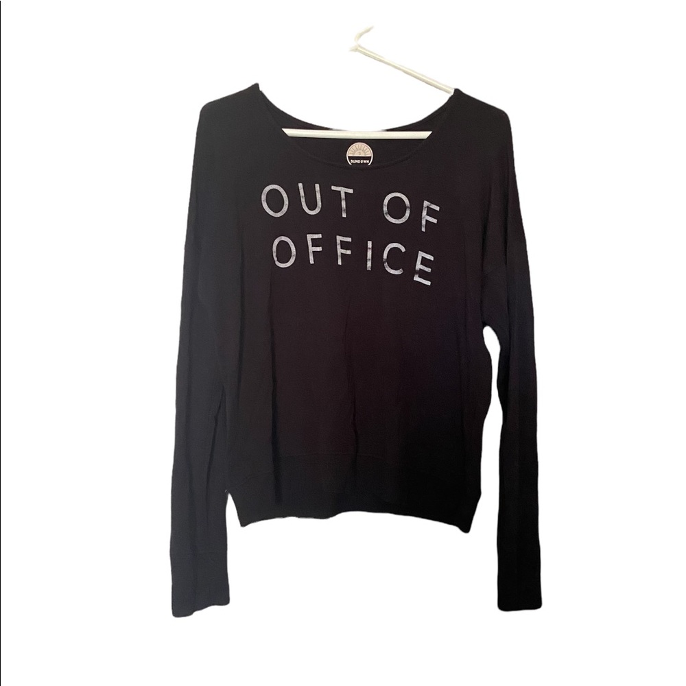 SUNDoWN Out of Office Black Super Soft Modal Long Sleeve Top